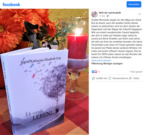 Sigrid Jerg - Welt der Spiritualität Facebook - 13. Januar 2021 - Dunkle Momente zeigen dir den Weg zum Glück